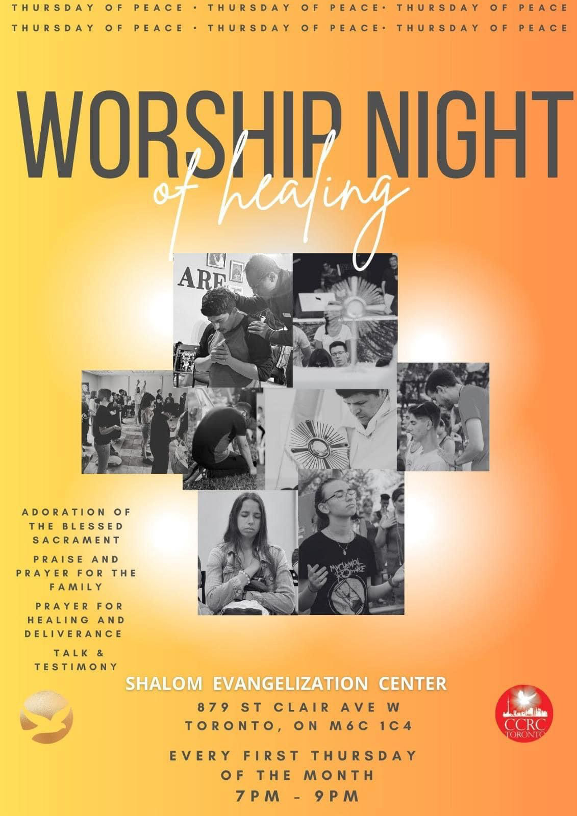 Monthly Healing Service by CCRC & Shalom Center Monthly Healing Service by CCRC & Shalom Center