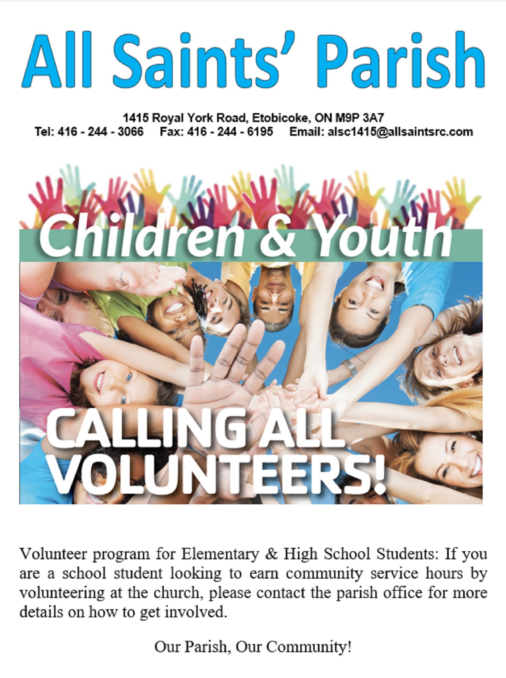 Volunteer program for Elementary & High School Students